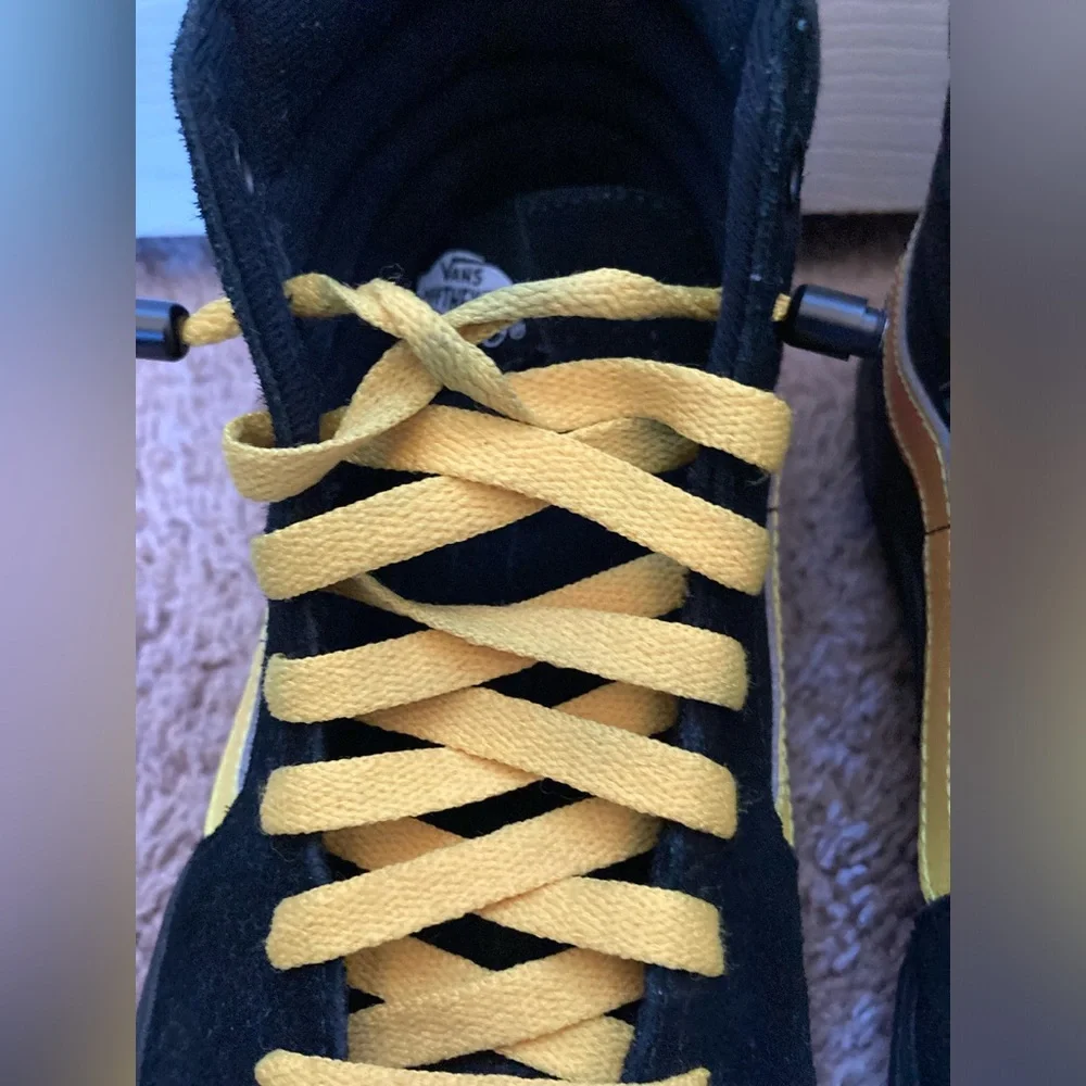 Vans Black and Yellow High-Top Sneakers - Picture 10 of 16